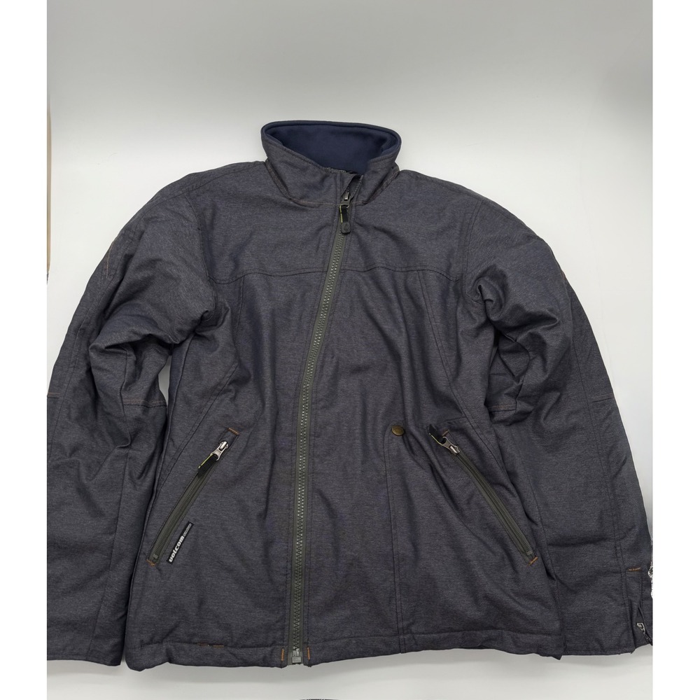Volcom Snow Transition Jacket Mens Small Charcoal Grey Full Zip Quilted Lining